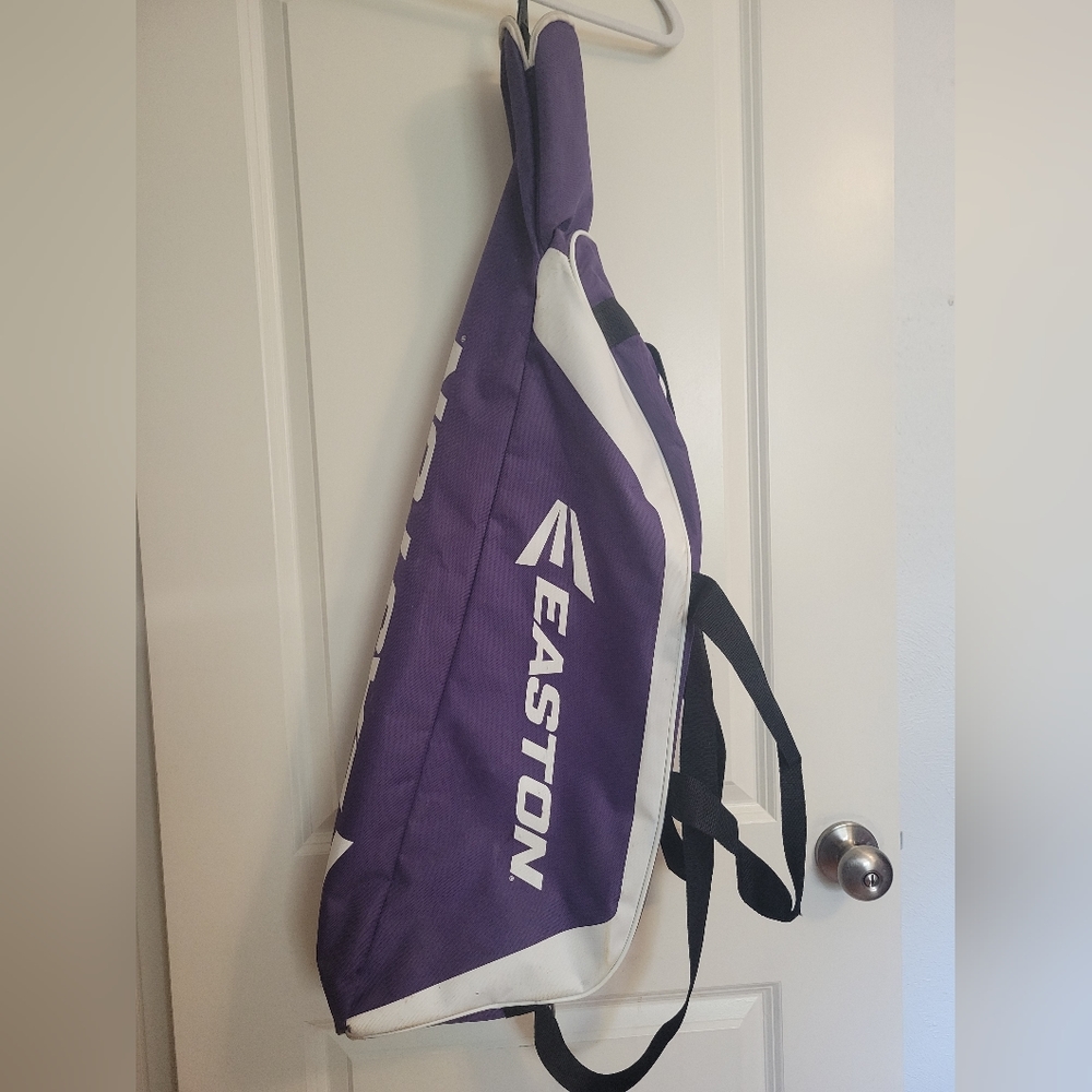 Easton softball bag, purple. Used, 1 large compartment and 1 small bat space.